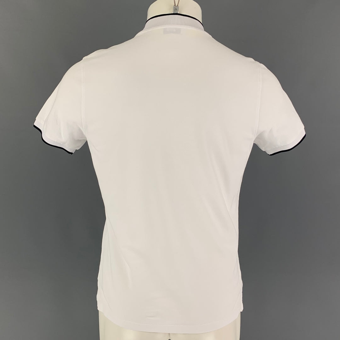 SANDRO Size S White Cotton Collarless Polo