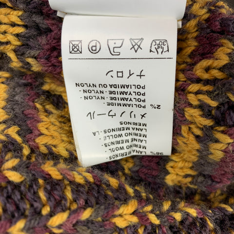M MISSONI Suéter extragrande con cuello alto en mezcla de lana de punto dorado y morado Talla M
