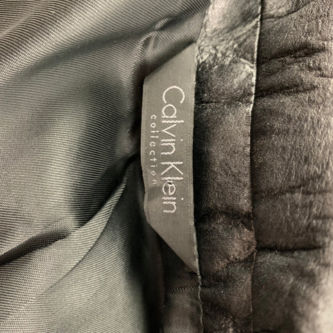 CALVIN KLEIN COLLECTION Size 36 Regular Black Textured Wool Sport Coat