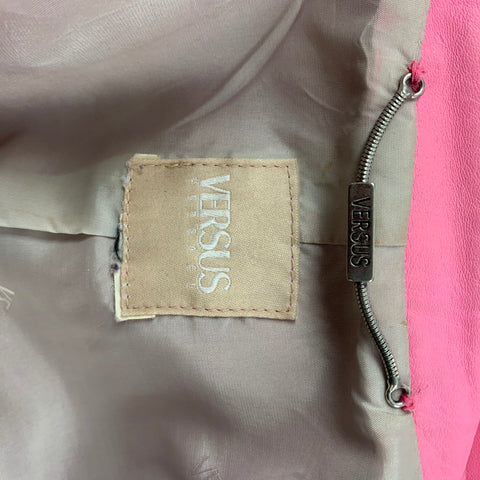 Vintage VERSUS by GIANNI VERSACE Size 4 Pink Leather Jacket