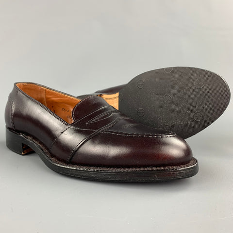 ALDEN Size 7 D Burgundy Full Strap Calf Leather 683 Slip On Penny Loafers