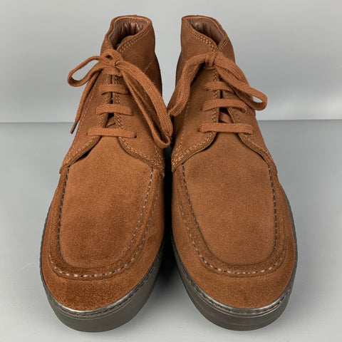 TOD'S Size 7 Brown Suede Chukka Lace Up Shoes