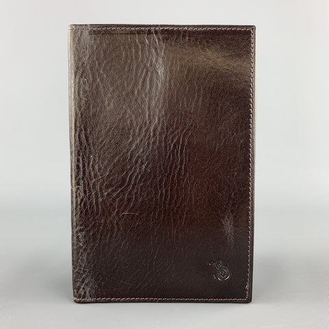 SAGEBROWN Housse de passeport en cuir marron vin foncé