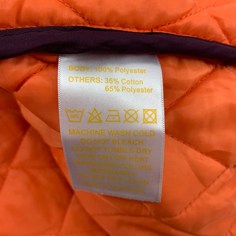 FOLK Chaqueta con capucha y cremallera de poliéster acolchada naranja y gris talla L