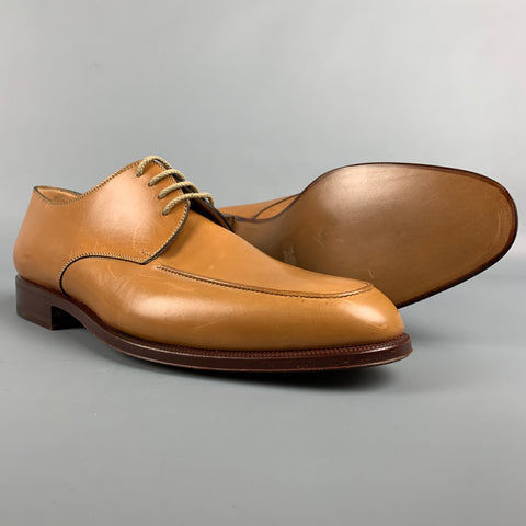BRIONI Size 8.5 Tan Leather Lace Up Shoes