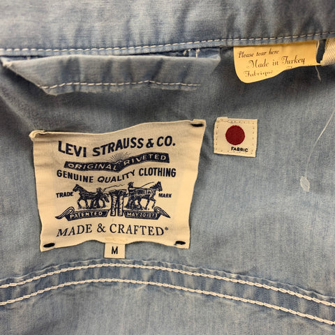 LEVI STRAUSS Size M Blue Contrast Stitch Short Sleeve Jacket