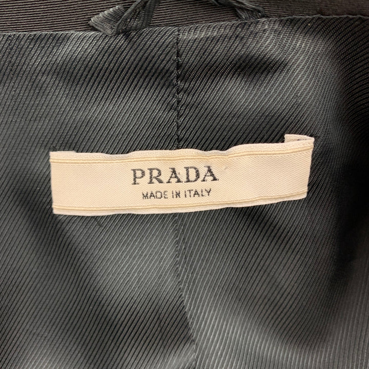 PRADA Size 4 Black Polyester Single Breasted Jacket Blazer