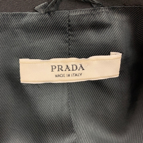 PRADA Talla 4 Chaqueta cruzada de poliéster negro Blazer