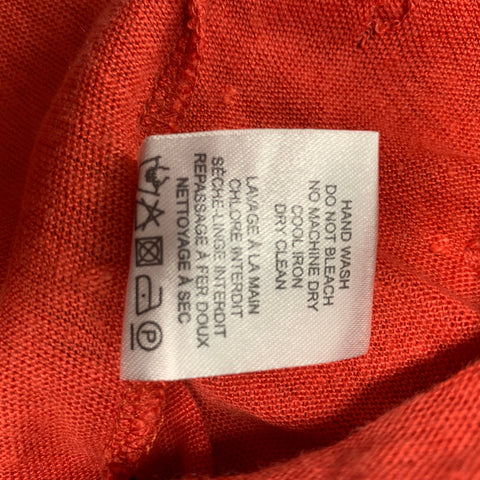 IRO Size XS Red Distressed Linen Crew-Neck T-shirt