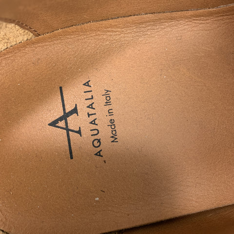 AQUATALIA Mocassins à enfiler en cuir tressé marron taille 10