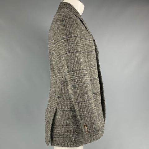 POLO par RALPH LAUREN Taille 40 Manteau de sport à carreaux gris marine régulier