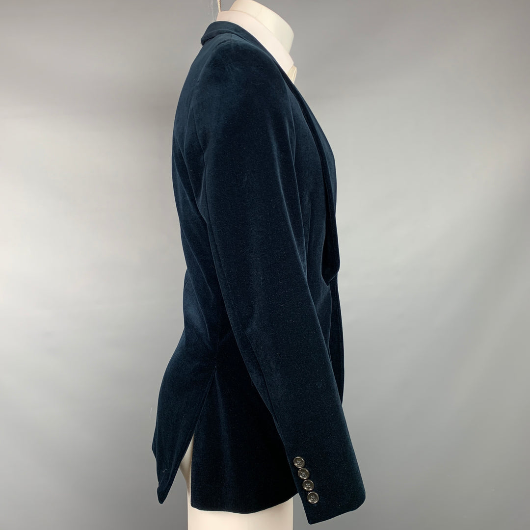 J.CREW Ludlow Size 36 Regular Blue Velvet Notch Lapel Sport Coat