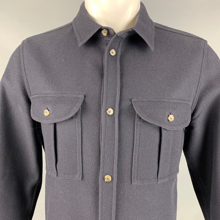 A.P.C. Size M Navy Wool Two Pockets Jacket