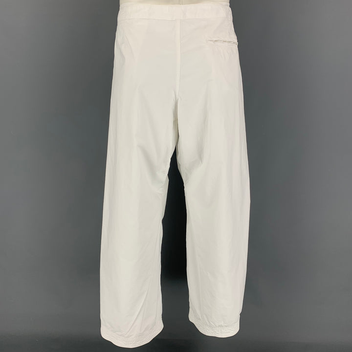 RALPH LAUREN Etiqueta morada Talla 34 Pantalones de pescador de algodón blanco roto