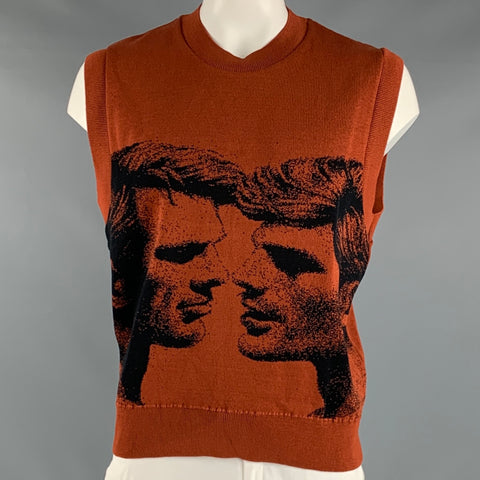 CARNE BOLLENTE x TOM OF FINLAND Size XL Brown Black Knitted Cotton Vest