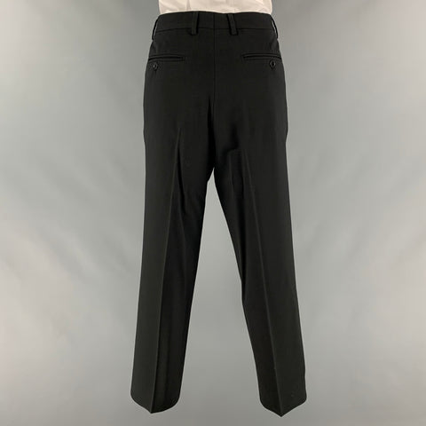 VERSACE COLLECTION Taille 38 Costume simple boutonnage en laine mélangée noire