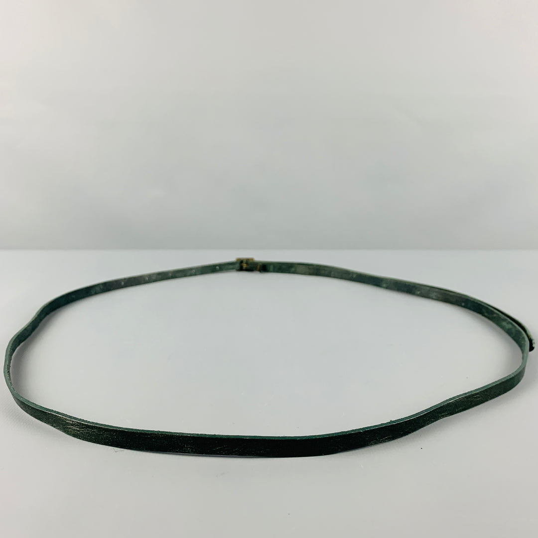 VINTAGE Size XL Thin Green Leather Belt VINTAGE Size XL Thin Green Leather Belt – Sui Generis  main image 4