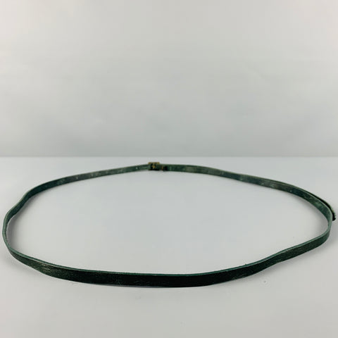 VINTAGE Size XL Thin Green Leather Belt