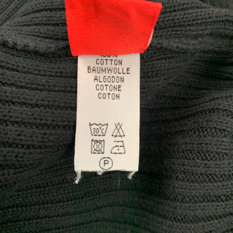 ITALCA OF ITALY Size S Black Ribbed Cotton Circle Cardigan