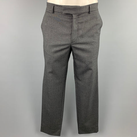 STEVEN ALAN Size 44 Charcoal Wool Notch Lapel Suit