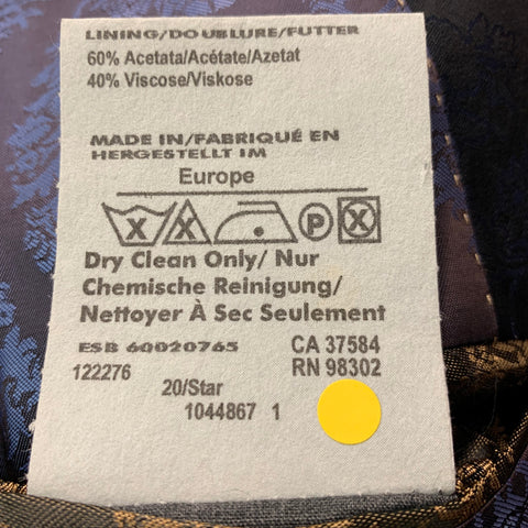 SAND Size 42 Navy Jacquard Cupro Notch Lapel Sport Coat