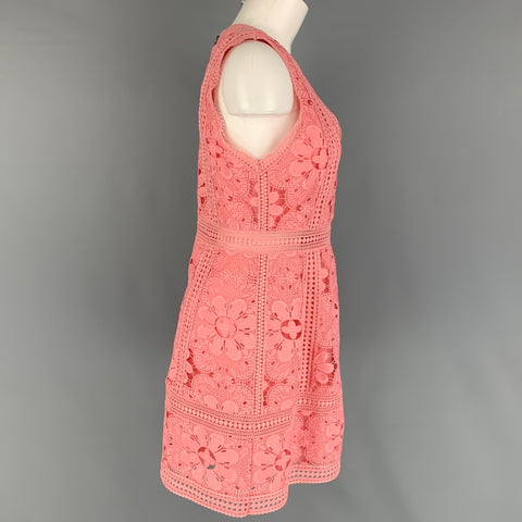 ALICE + OLIVIA Taille 6 Robe trapèze en dentelle de polyester rose