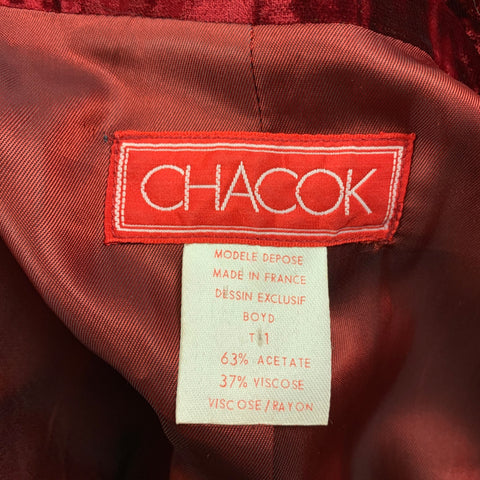 CHACOK Taille S Manteau ceinturé en acétate de viscose bordeaux