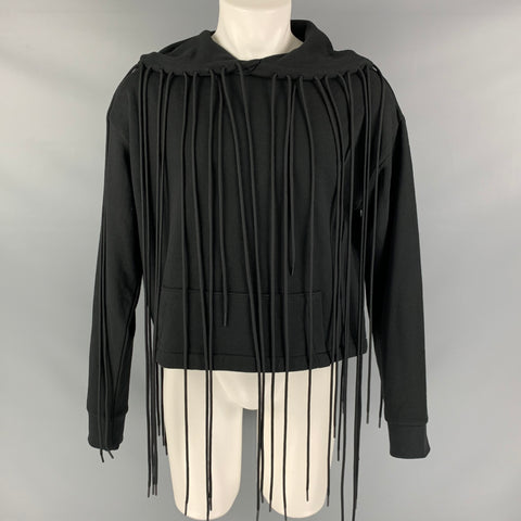 POST ARCHIVE FACTION (PAF) Size M Black Cotton Hooded Sweatshirt Cropped