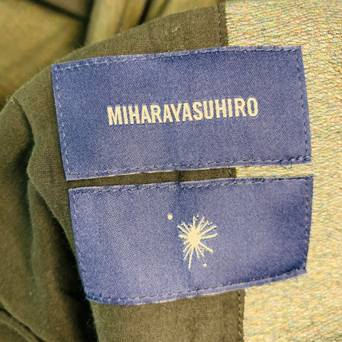 MIHARAYASUHIRO Size 36 Grey Yellow Owl Print Cotton Coat
