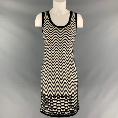 M MISSONI White  Knitted Size 4 Black Dress