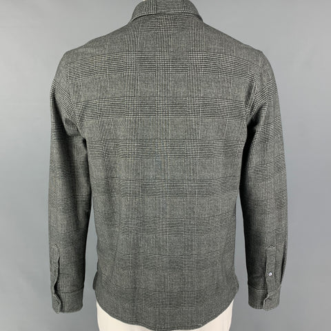 TODD SNYDER Size L Grey Black Beige Glenplaid Button Up Long Sleeve Shirt