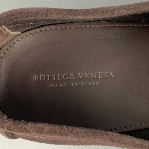 BOTTEGA VENETA Size 10 Brown Suede Penny Loafers