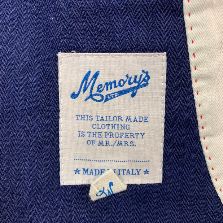 MEMORY'S Size 36 Navy Cotton Single Button Sport Coat