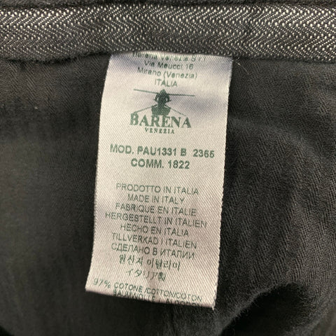 BARENA Size 30 Black Cotton Flat Front Casual Pants