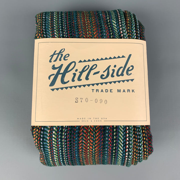 THE HILL-SIDE Écharpe bleue en mélange de coton tissé multicolore