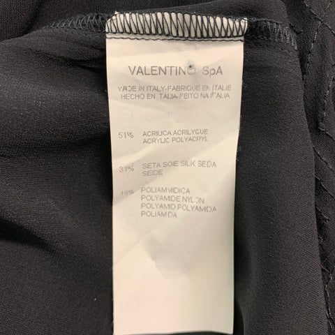 VALENTINO Size M Black Sequined Acrylic Blend Button Up Long Sleeve Shirt