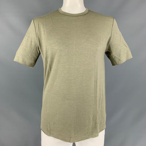RAG & BONE Size L Sage Solid Wool Crew-Neck T-shirt