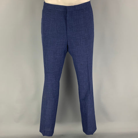BURBERRY Size 42 Navy Blue Wool Blend Notch Lapel Suit