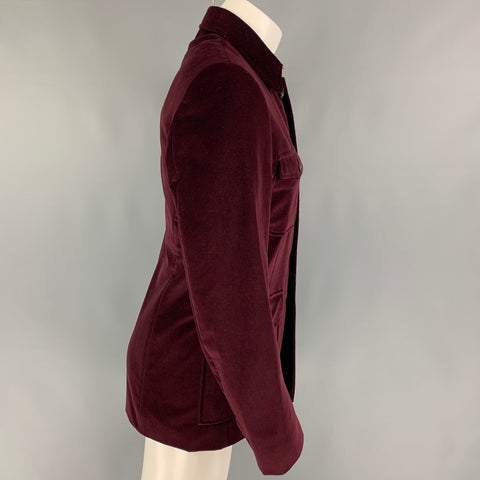 PS by PAUL SMITH Size 38 Burgundy Velvet Cotton Jacket