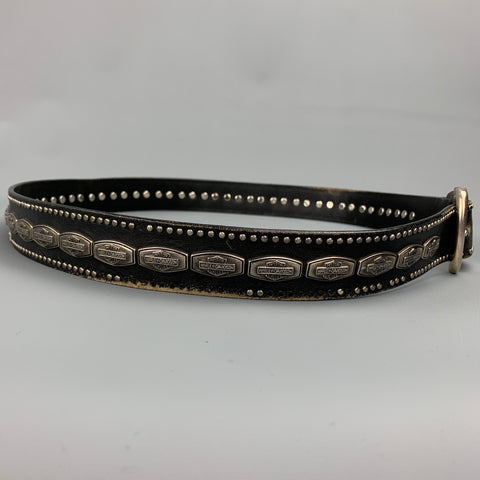 HARLEY DAVIDSON Size 42 Black Studded Leather Belt