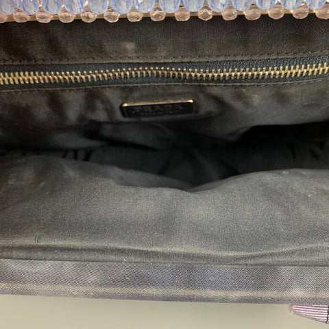 Vintage PRADA Purple Marbled Silk Rhinestones Mini Handbag