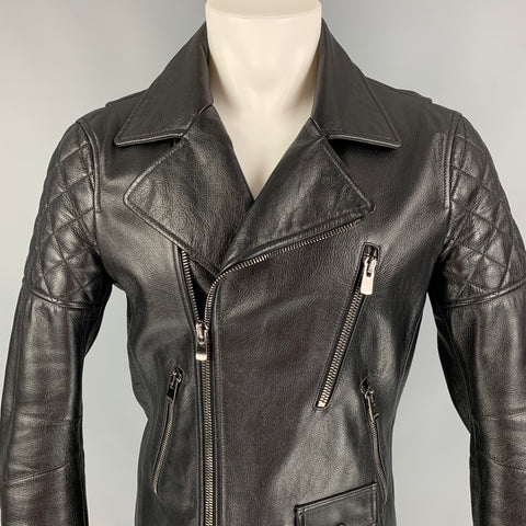 DROME FW 15 Size M Black Quilted Leather Biker Jacket