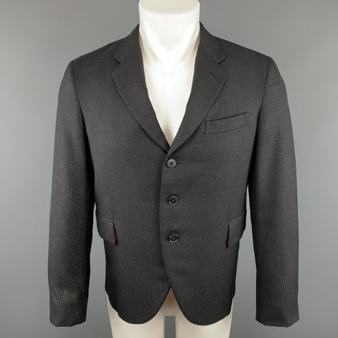 COMME des GARCONS HOMME PLUS Taille M Veste courte en laine noire métallisée