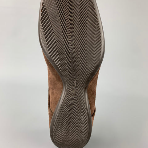 PAUL SMITH Taille 10 Chaussures à lacets en daim marron à bout carré