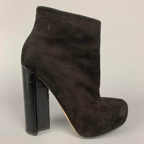 ALEJANDRO INGELMO Talla 5.5 Botines Plataforma Ante Negro