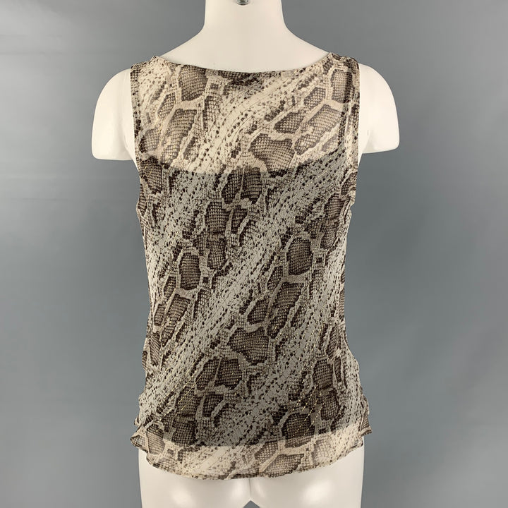 FERAUD Size 6 Gray Silk Snakeskin Camisole Dress Top