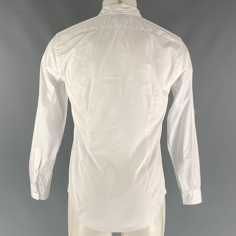 JOHN VARVATOS Size XS White Solid Cotton One pocket Long Sleeve Shirt