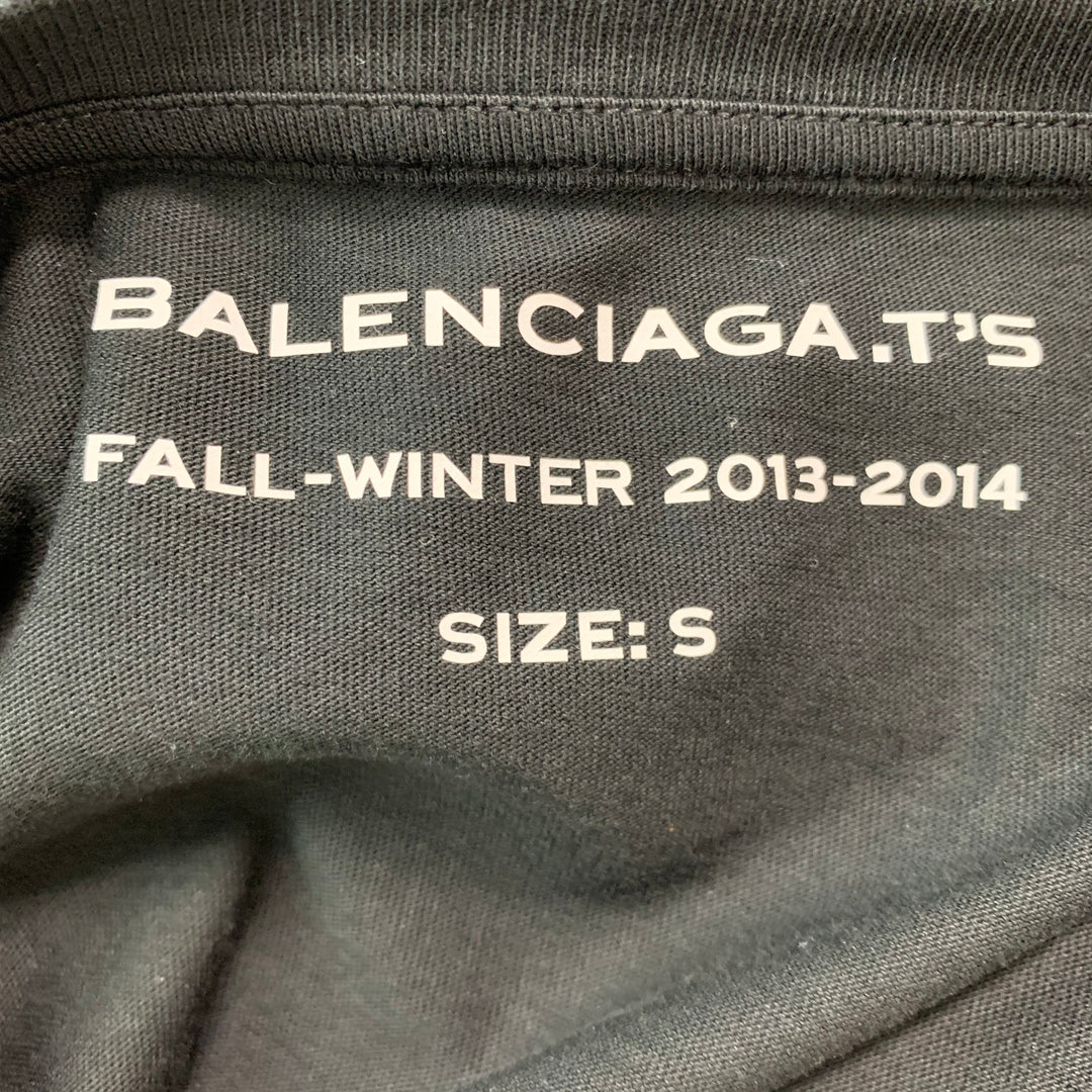 BALENCIAGA Size S Black Graphic Cotton Crew-Neck T-shirt