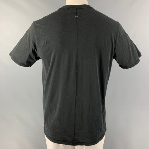 RAG & BONE Size L Khaki Graphic Cotton Crew-Neck T-shirt