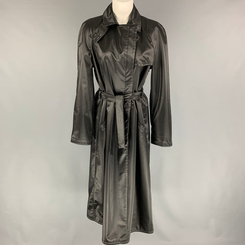 ARMANI COLLEZIONI Taille 6 Imperméable à ceinture en mélange de polyester noir